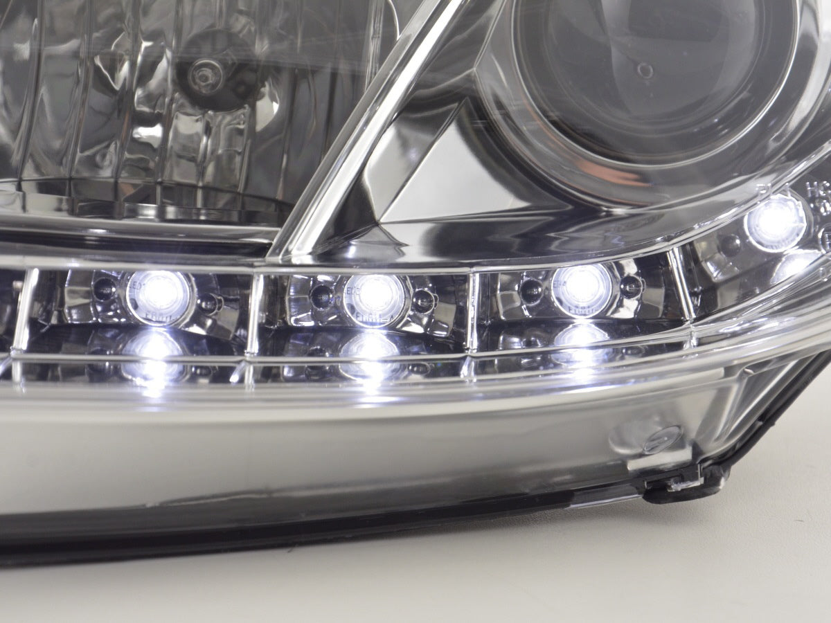 Scheinwerfer Set Daylight LED TFL-Optik Peugeot 206 98-07 chrom Scheinwerfer Set Daylight LED TFL-Optik Peugeot 206 98-07 chrom